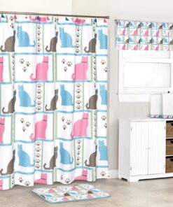 Cat Paw Print Shower Curtain or Valance