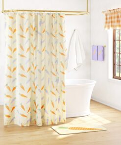 Spring Carrots Shower Curtain, Bath Rug, Hand Towels, Valance, or Hooks
