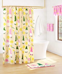 Daffodil Gnomes Shower Curtain, Rug, Hand Towels, Valance, or Hooks