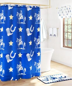 Buckaroo Cowboy Shower Curtain, Bath Rug, Hand Towels, Valance, or Hooks