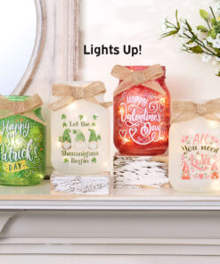 Valentine's And St Patrick's Fairy Light Mason Jar Décor