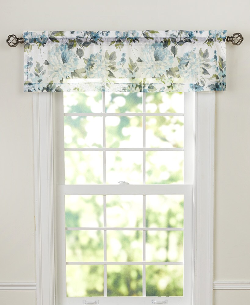 Floral Sheer Watercolor Valance