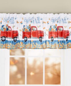 Welcome Fall Puppy Valance or Shower Hooks Set of 12